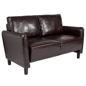flash furniture candler park contemporary leather loveseat