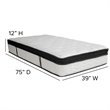 Flash Furniture Capri Twin Memory Foam Mattress in White
