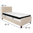 Flash Furniture Tribeca Tufted Twin Platform Bed in Beige