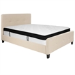Flash Furniture Tribeca Tufted Full Platform Bed in Beige