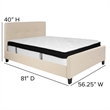 Flash Furniture Tribeca Tufted Full Platform Bed in Beige