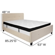 Flash Furniture Tribeca Tufted Queen Platform Bed in Beige