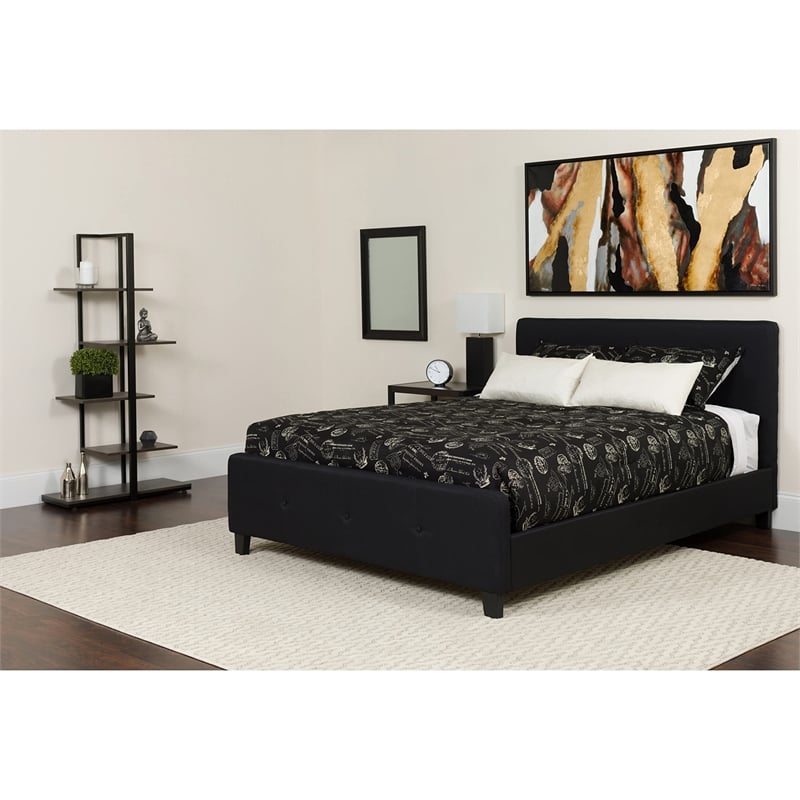 Flash Furniture Tribeca Tufted Twin Platform Bed in Black