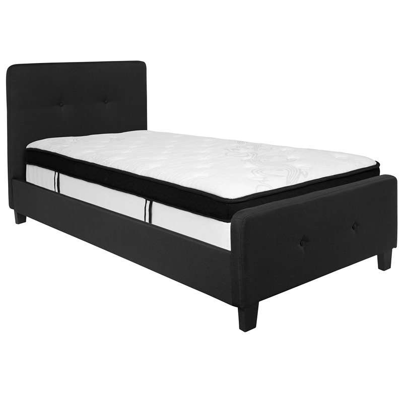 Flash Furniture Tribeca Tufted Twin Platform Bed in Black