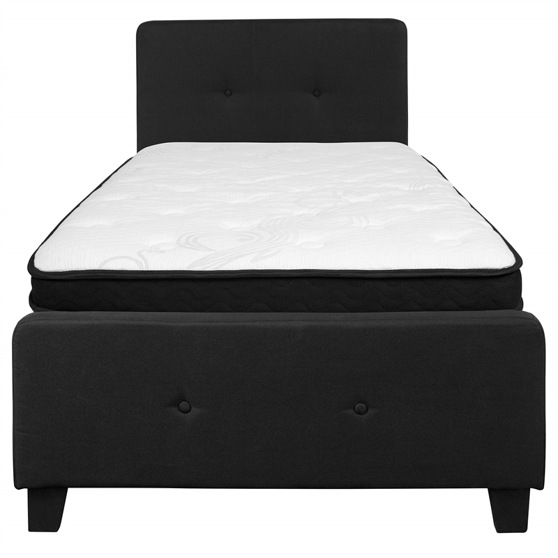 Flash Furniture Tribeca Tufted Twin Platform Bed in Black