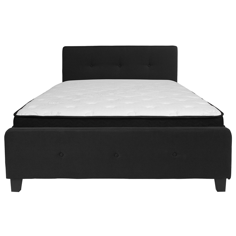 Flash Furniture Tribeca Tufted Queen Platform Bed in Black