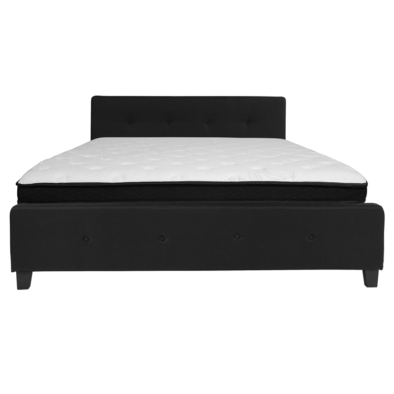 Flash Furniture Tribeca Tufted King Platform Bed in Black