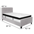 Flash Furniture Tribeca Tufted Twin Platform Bed in Light Gray
