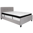 Flash Furniture Tribeca Tufted Full Platform Bed in Light Gray