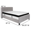 Flash Furniture Tribeca Tufted Full Platform Bed in Light Gray
