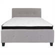 Flash Furniture Tribeca Tufted Full Platform Bed in Light Gray