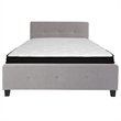 Flash Furniture Tribeca Tufted Queen Platform Bed in Light Gray