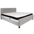 Flash Furniture Tribeca Tufted King Platform Bed in Light Gray