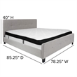 Flash Furniture Tribeca Tufted King Platform Bed in Light Gray