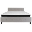 Flash Furniture Tribeca Tufted King Platform Bed in Light Gray