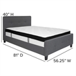 Flash Furniture Tribeca Tufted Full Platform Bed in Dark Gray