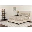 Flash Furniture Riverdale Tufted King Wingback Platform Bed in Beige