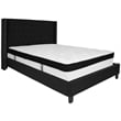 Flash Furniture Riverdale Tufted Queen Wingback Platform Bed in Black