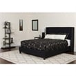 Flash Furniture Riverdale Tufted Queen Wingback Platform Bed in Black
