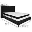 Flash Furniture Riverdale Tufted Queen Wingback Platform Bed in Black