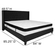 Flash Furniture Riverdale Tufted King Wingback Platform Bed in Black