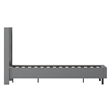 Flash Furniture Riverdale Tufted Twin Wingback Platform Bed in Gray