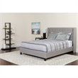 Flash Furniture Riverdale Tufted Full Wingback Platform Bed in Gray