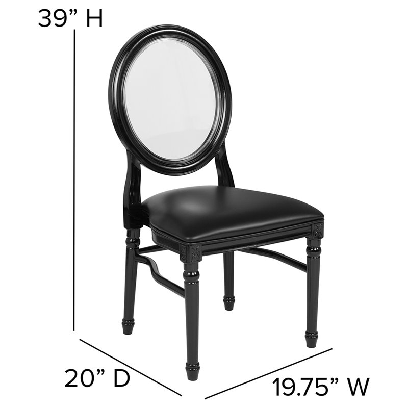 Flash Furniture Hercules King Louis Dining Side Chair In Black