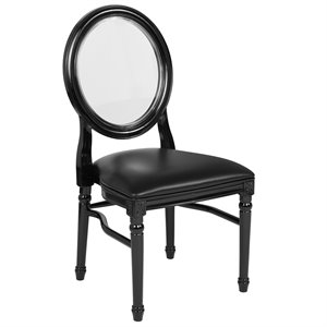 flash furniture hercules king louis dining side chair in black