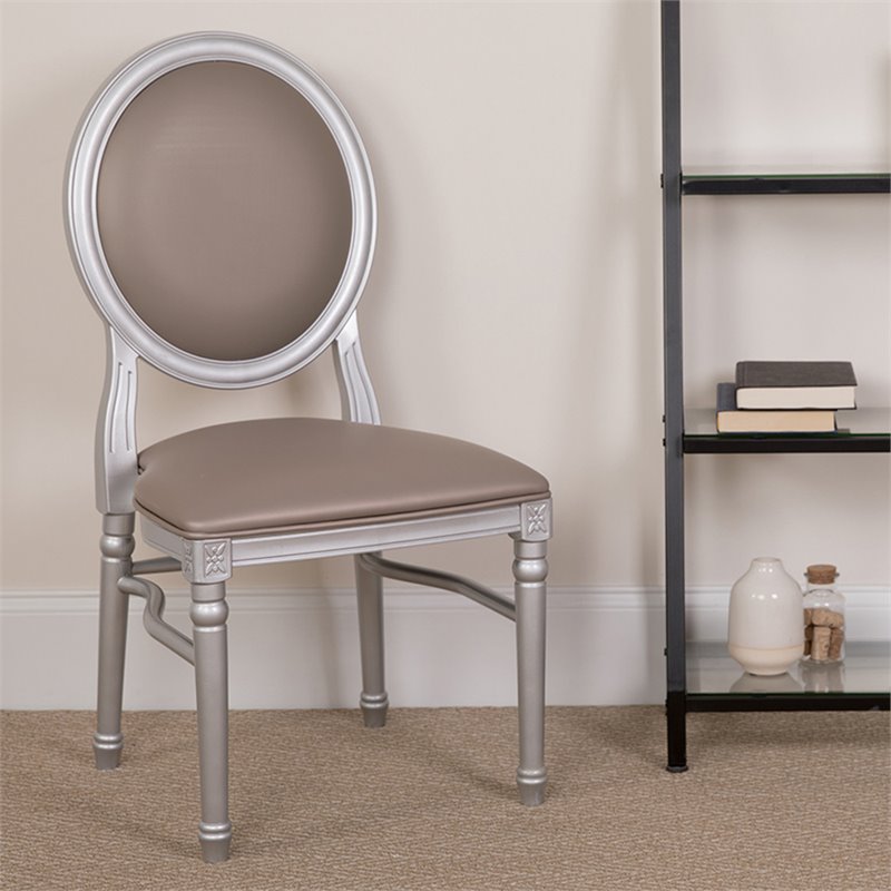 Flash Furniture Hercules King Louis Faux Leather Dining Side Chair in  White, 1 - Ralphs