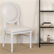 Flash Furniture Hercules King Louis Faux Leather Dining Side Chair in White