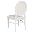 Flash Furniture Hercules King Louis Faux Leather Dining Side Chair in White