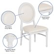Flash Furniture Hercules King Louis Faux Leather Dining Side Chair in White