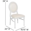 Flash Furniture Hercules King Louis Faux Leather Dining Side Chair in White
