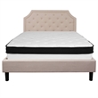 Flash Furniture Brighton Tufted Full Platform Bed in Light Gray
