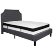 Flash Furniture Brighton Tufted Full Platform Bed in Dark Gray
