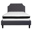 Flash Furniture Brighton Tufted Full Platform Bed in Dark Gray