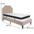Flash Furniture Brighton Tufted Twin Platform Bed in Beige