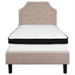 Flash Furniture Brighton Tufted Twin Platform Bed in Beige