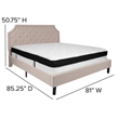 Flash Furniture Brighton Tufted King Platform Bed in Beige