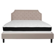 Flash Furniture Brighton Tufted King Platform Bed in Beige