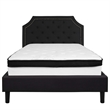 Flash Furniture Brighton Tufted Full Platform Bed in Black