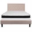 Flash Furniture Roxbury Tufted King Platform Bed in Beige
