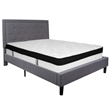 Flash Furniture Roxbury Tufted Twin Platform Bed in Light Gray