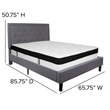 Flash Furniture Roxbury Tufted Twin Platform Bed in Light Gray
