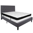 Flash Furniture Roxbury Tufted Queen Platform Bed in Dark Gray