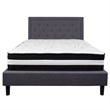Flash Furniture Roxbury Tufted Queen Platform Bed in Dark Gray