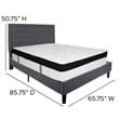 Flash Furniture Roxbury Tufted King Platform Bed in Dark Gray