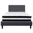 Flash Furniture Roxbury Tufted King Platform Bed in Dark Gray