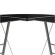 Flash Furniture Glass Top L Shaped Writing Desk in Black and Silver